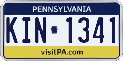 PA license plate KIN1341