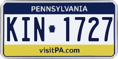 PA license plate KIN1727