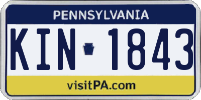 PA license plate KIN1843