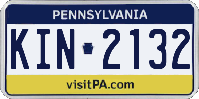 PA license plate KIN2132