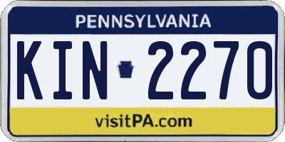 PA license plate KIN2270
