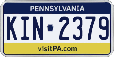 PA license plate KIN2379