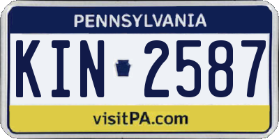 PA license plate KIN2587