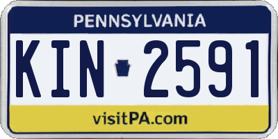 PA license plate KIN2591