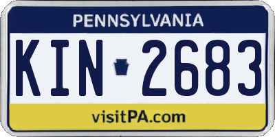 PA license plate KIN2683