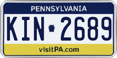 PA license plate KIN2689
