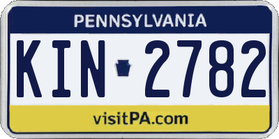 PA license plate KIN2782