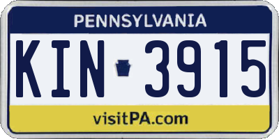 PA license plate KIN3915
