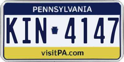 PA license plate KIN4147