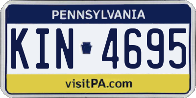 PA license plate KIN4695
