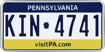 PA license plate KIN4741