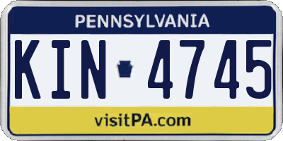 PA license plate KIN4745
