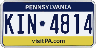 PA license plate KIN4814