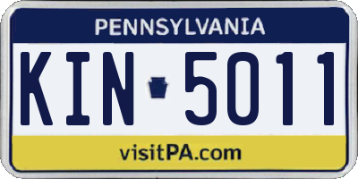 PA license plate KIN5011