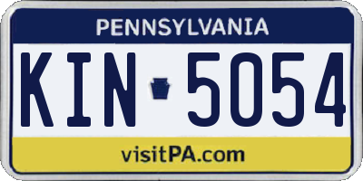 PA license plate KIN5054