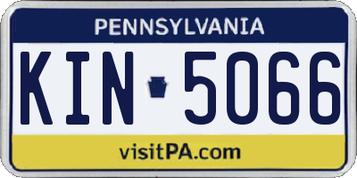 PA license plate KIN5066
