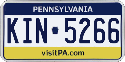 PA license plate KIN5266