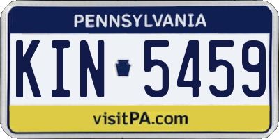 PA license plate KIN5459