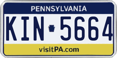 PA license plate KIN5664