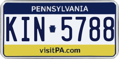PA license plate KIN5788
