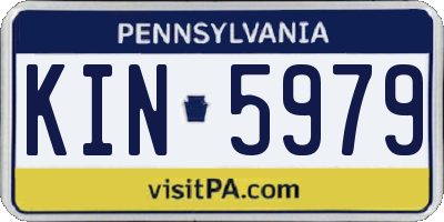 PA license plate KIN5979
