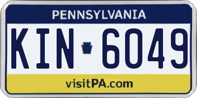 PA license plate KIN6049