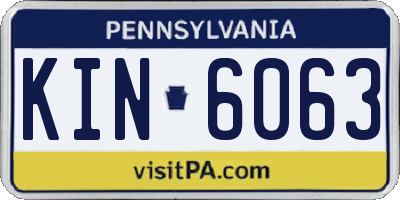 PA license plate KIN6063