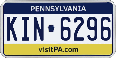 PA license plate KIN6296