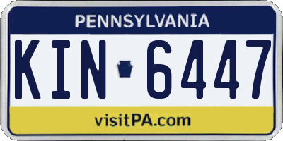PA license plate KIN6447