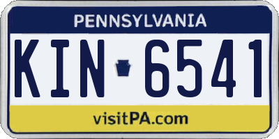 PA license plate KIN6541