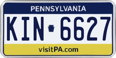 PA license plate KIN6627