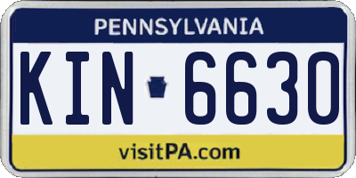 PA license plate KIN6630