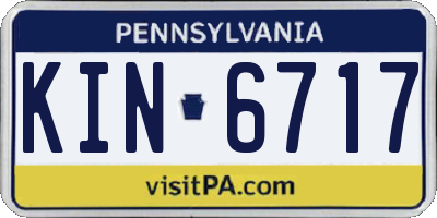 PA license plate KIN6717