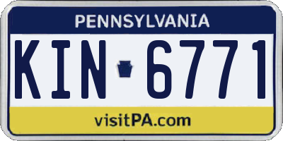 PA license plate KIN6771