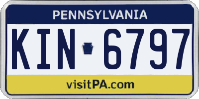 PA license plate KIN6797