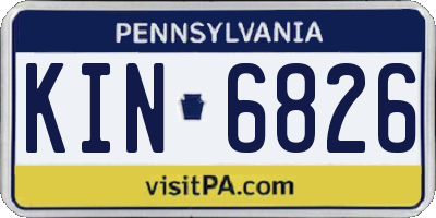 PA license plate KIN6826