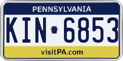 PA license plate KIN6853