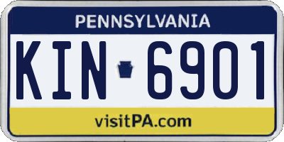 PA license plate KIN6901