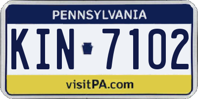 PA license plate KIN7102