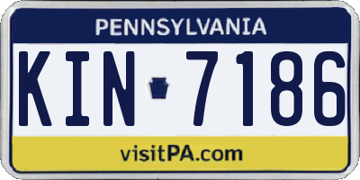 PA license plate KIN7186