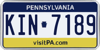 PA license plate KIN7189