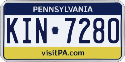 PA license plate KIN7280