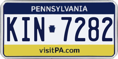 PA license plate KIN7282
