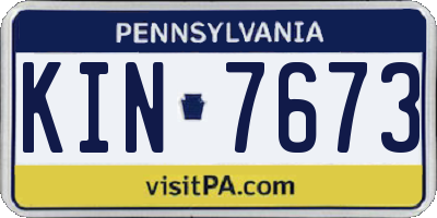 PA license plate KIN7673