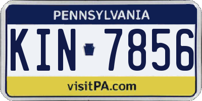 PA license plate KIN7856
