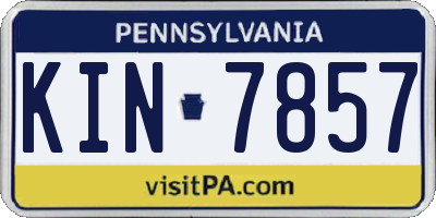 PA license plate KIN7857