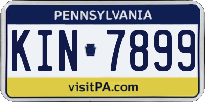 PA license plate KIN7899