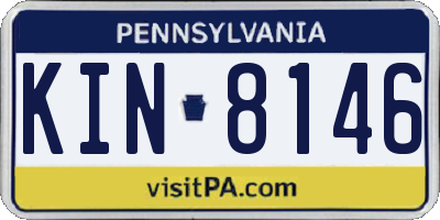 PA license plate KIN8146