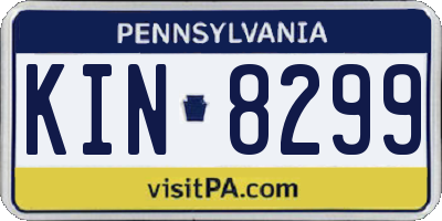 PA license plate KIN8299