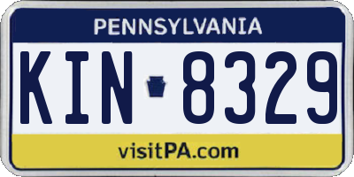 PA license plate KIN8329